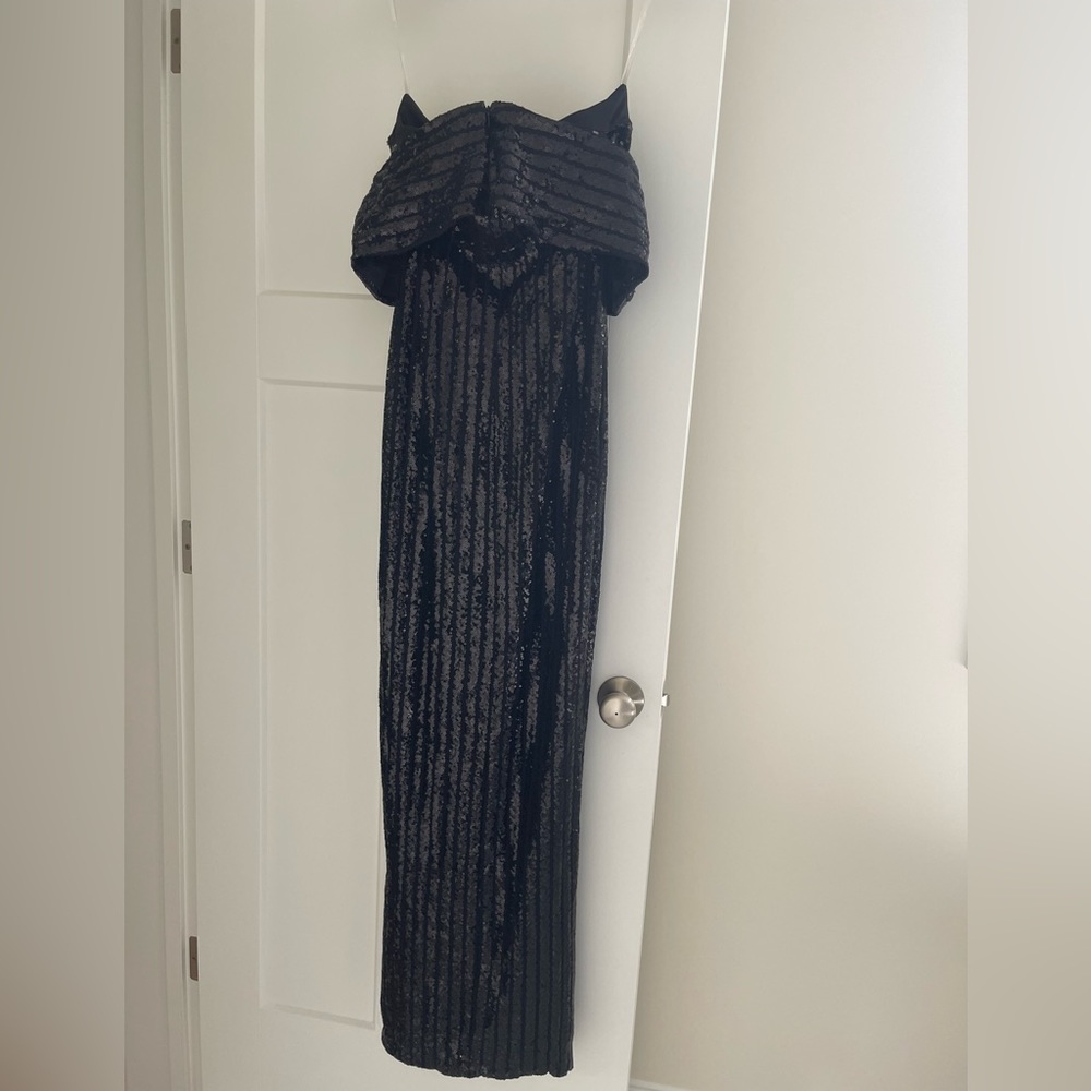 Miss maxi black shine off shoulder prom dress